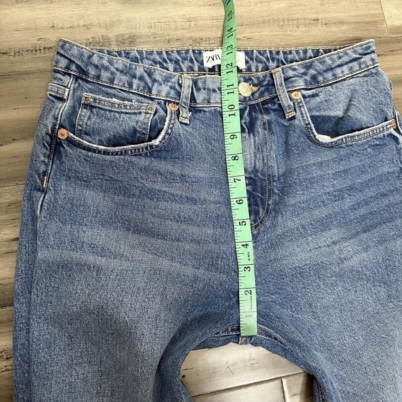 Zara High Waisted Straight Slim Leg Jeans Women's Size 8 - Picture 6 of 8